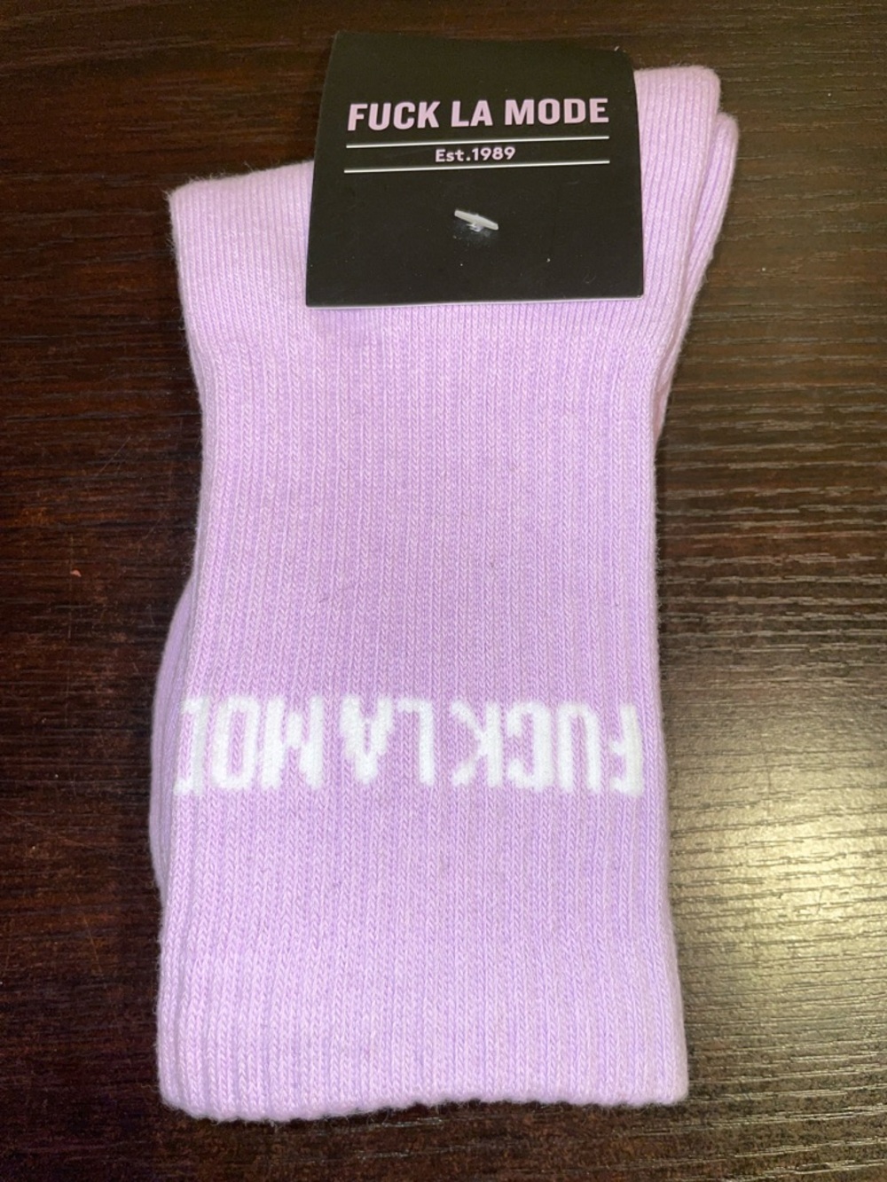 Cotton Crew Socks in Light Lavender